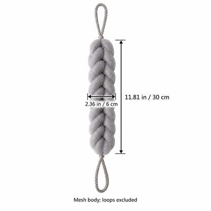 Mesh body length 11.81 inches, width 2.36 inches; rope loops excluded