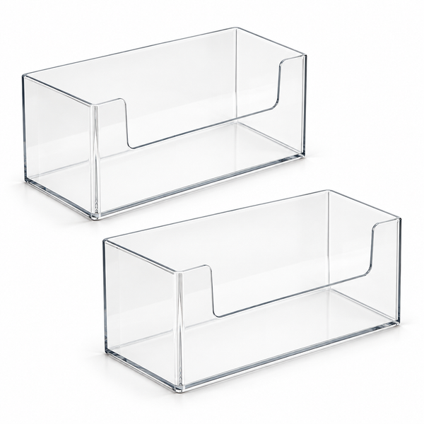 Clear Bathroom Organizer Boxes, Set of 2