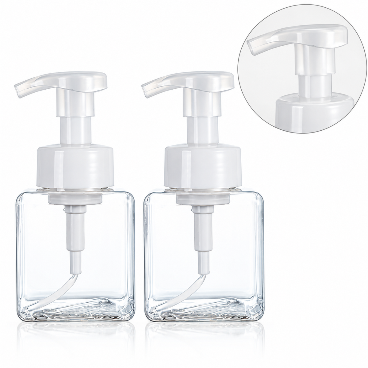 White foaming pump and collar detail
