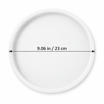 Outer tray diameter 9.06 inches or 23 cm