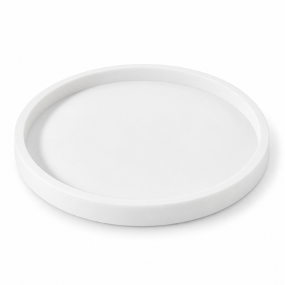 White round empty silicone vanity tray