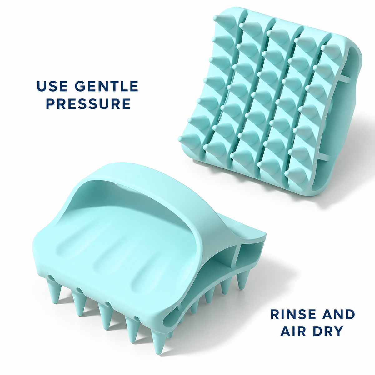 Use gentle pressure, rinse and air dry guidance